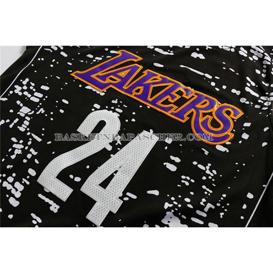 Maillot Lumieres de la ville Los Angeles Lakers Bryant Noir